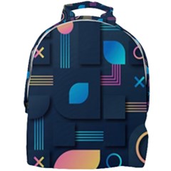 Gradient Geometric Shapes Dark Background Mini Full Print Backpack by Wegoenart