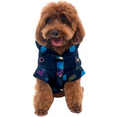 Gradient Geometric Shapes Dark Background Dog Coat by Wegoenart