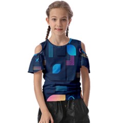 Gradient Geometric Shapes Dark Background Kids  Butterfly Cutout Tee