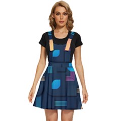 Gradient Geometric Shapes Dark Background Apron Dress by Wegoenart