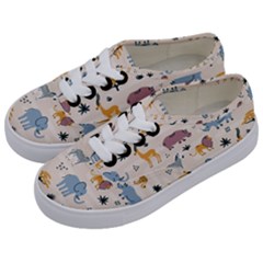 Wild-animals-seamless-pattern Kids  Classic Low Top Sneakers by Wegoenart