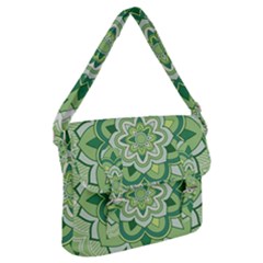 Floral-green-mandala-white Buckle Messenger Bag by Wegoenart