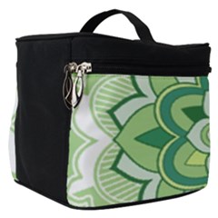 Floral-green-mandala-white Make Up Travel Bag (small) by Wegoenart