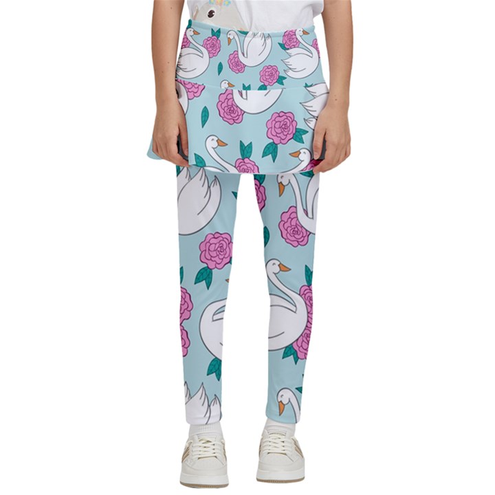 Classy swan pattern Kids  Skirted Pants