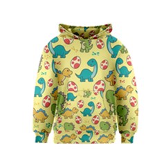 Seamless Pattern With Cute Dinosaurs Character Kids  Pullover Hoodie by Wegoenart