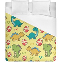 Seamless Pattern With Cute Dinosaurs Character Duvet Cover (california King Size) by Wegoenart