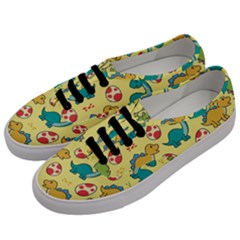 Seamless Pattern With Cute Dinosaurs Character Men s Classic Low Top Sneakers by Wegoenart