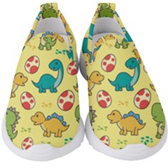 Seamless Pattern With Cute Dinosaurs Character Kids  Slip On Sneakers by Wegoenart