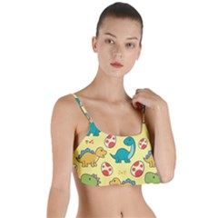 Seamless Pattern With Cute Dinosaurs Character Layered Top Bikini Top  by Wegoenart