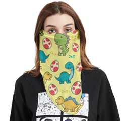 Seamless Pattern With Cute Dinosaurs Character Face Covering Bandana (triangle) by Wegoenart