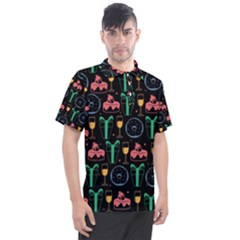 Hand-drawn-happy-birthday-pattern-background Men s Polo Tee