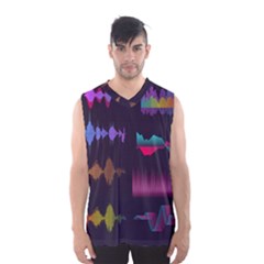 Colorful-sound-wave-set Men s Basketball Tank Top by Wegoenart