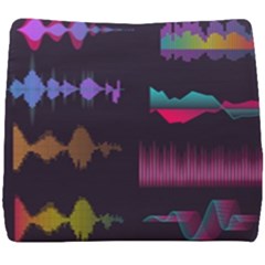 Colorful-sound-wave-set Seat Cushion by Wegoenart