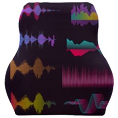 Colorful-sound-wave-set Car Seat Velour Cushion  by Wegoenart