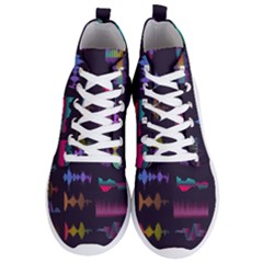 Colorful-sound-wave-set Men s Lightweight High Top Sneakers by Wegoenart