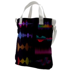 Colorful-sound-wave-set Canvas Messenger Bag by Wegoenart