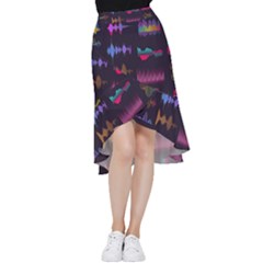 Colorful-sound-wave-set Frill Hi Low Chiffon Skirt by Wegoenart