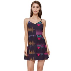 Colorful-sound-wave-set Short Frill Dress by Wegoenart