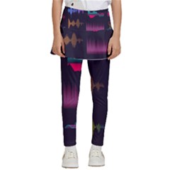 Colorful-sound-wave-set Kids  Skirted Pants by Wegoenart