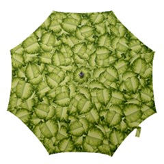 Seamless-pattern-with-green-leaves Hook Handle Umbrellas (Large)