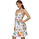 Seamless-hipster-pattern-with-watermelons-mint-geometric-figures V-Neck Pocket Summer Dress  View3