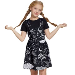 Vector-set-sketch-drawn-with-space Kids  Apron Dress