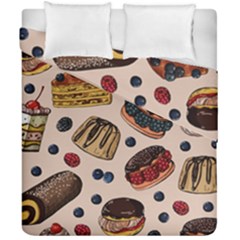 Seamless Pattern With Sweet Cakes Berries Duvet Cover Double Side (california King Size) by Wegoenart