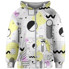 Graphic-design-geometric-background Kids  Zipper Hoodie Without Drawstring by Wegoenart