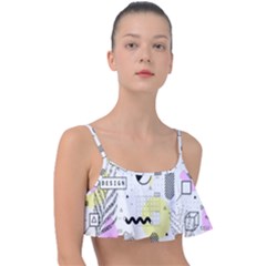 Graphic-design-geometric-background Frill Bikini Top by Wegoenart