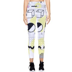 Graphic-design-geometric-background Pocket Leggings  by Wegoenart