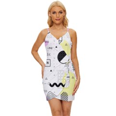 Graphic-design-geometric-background Wrap Tie Front Dress by Wegoenart