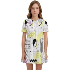 Graphic-design-geometric-background Kids  Sweet Collar Dress by Wegoenart