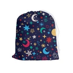 Colorful-background-moons-stars Drawstring Pouch (xl) by Wegoenart