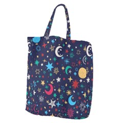 Colorful-background-moons-stars Giant Grocery Tote by Wegoenart