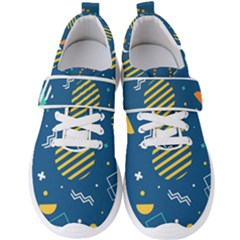 Flat-design-geometric-shapes-background Men s Velcro Strap Shoes by Wegoenart