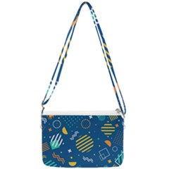 Flat-design-geometric-shapes-background Double Gusset Crossbody Bag by Wegoenart