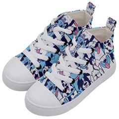 Dogs-seamless-pattern Kids  Mid-top Canvas Sneakers by Wegoenart