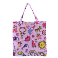 Fashion-patch-set Grocery Tote Bag by Wegoenart