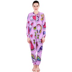 Fashion-patch-set Onepiece Jumpsuit (ladies)