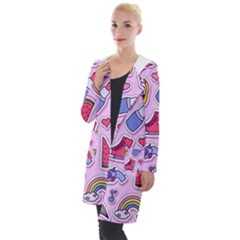 Fashion-patch-set Hooded Pocket Cardigan by Wegoenart