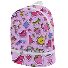 Fashion-patch-set Zip Bottom Backpack by Wegoenart