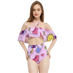 Fashion-patch-set Halter Flowy Bikini Set  by Wegoenart