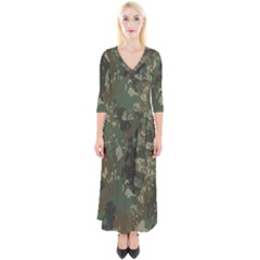 Camouflage-splatters-background Quarter Sleeve Wrap Maxi Dress by Wegoenart