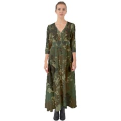 Camouflage-splatters-background Button Up Boho Maxi Dress by Wegoenart