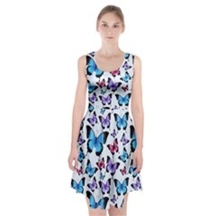 Decorative-festive-trendy-colorful-butterflies-seamless-pattern-vector-illustration Racerback Midi Dress by Wegoenart