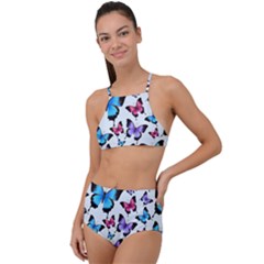 Decorative-festive-trendy-colorful-butterflies-seamless-pattern-vector-illustration High Waist Tankini Set by Wegoenart