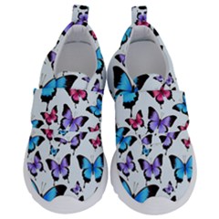 Decorative-festive-trendy-colorful-butterflies-seamless-pattern-vector-illustration Kids  Velcro No Lace Shoes