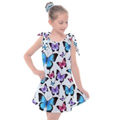 Decorative-festive-trendy-colorful-butterflies-seamless-pattern-vector-illustration Kids  Tie Up Tunic Dress by Wegoenart