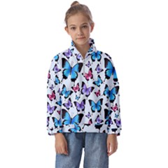 Decorative-festive-trendy-colorful-butterflies-seamless-pattern-vector-illustration Kids  Half Zip Hoodie by Wegoenart