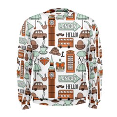 Seamless-pattern-with-london-elements-landmarks Men s Sweatshirt